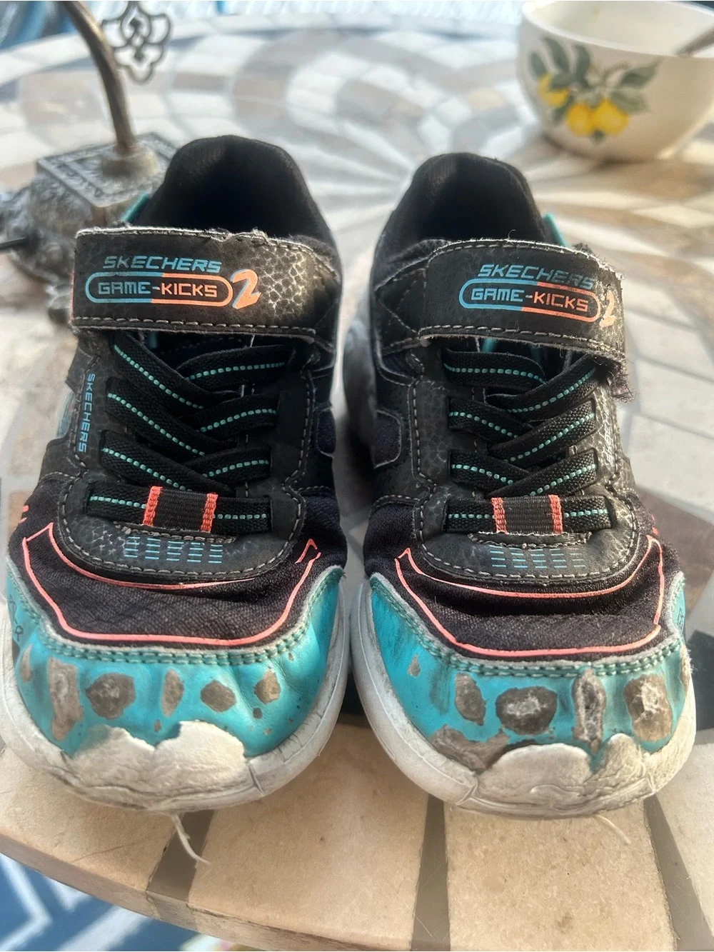 Sketcher Kids Black and White Game Kick size 13 Sneakers